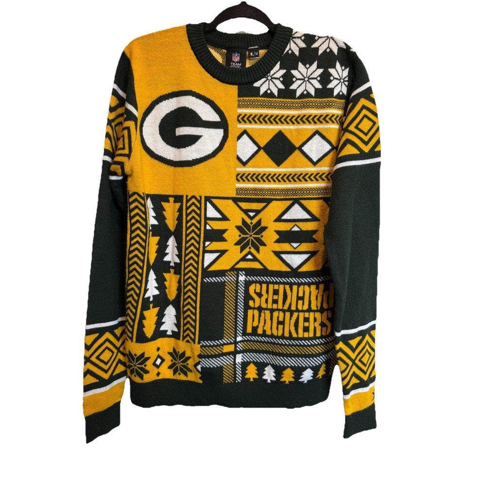Green Bay Packers Ugly Christmas Sweater Men's Medium NFL Team Apparel - Picture 1 of 4